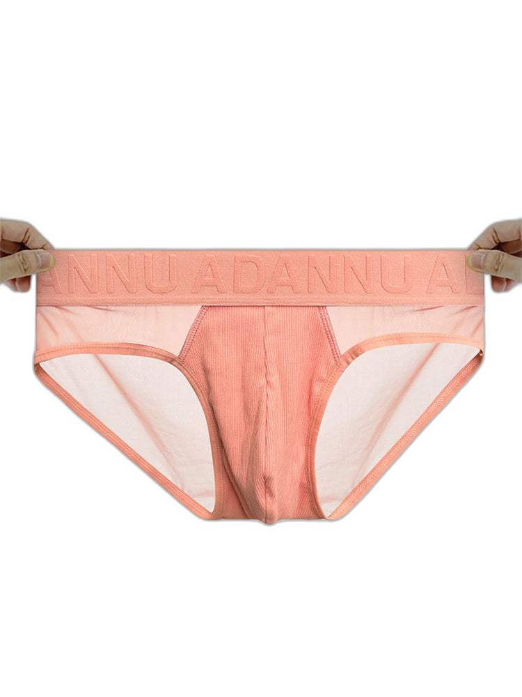 2-pack Men's Sexy Semi-transparent Ribbed Briefs