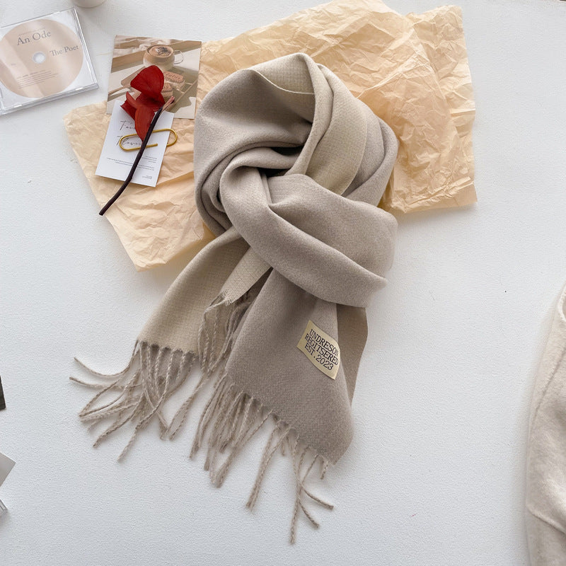 Double-sided Solid-color Scarf For Women