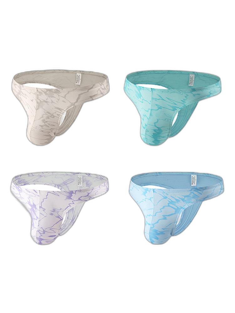 4-pack Men's Supportive Fit Lightweight & Airy Breathable Thong & Strings