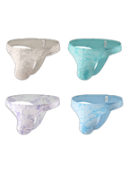4-pack Men's Supportive Fit Lightweight & Airy Breathable Thong & Strings