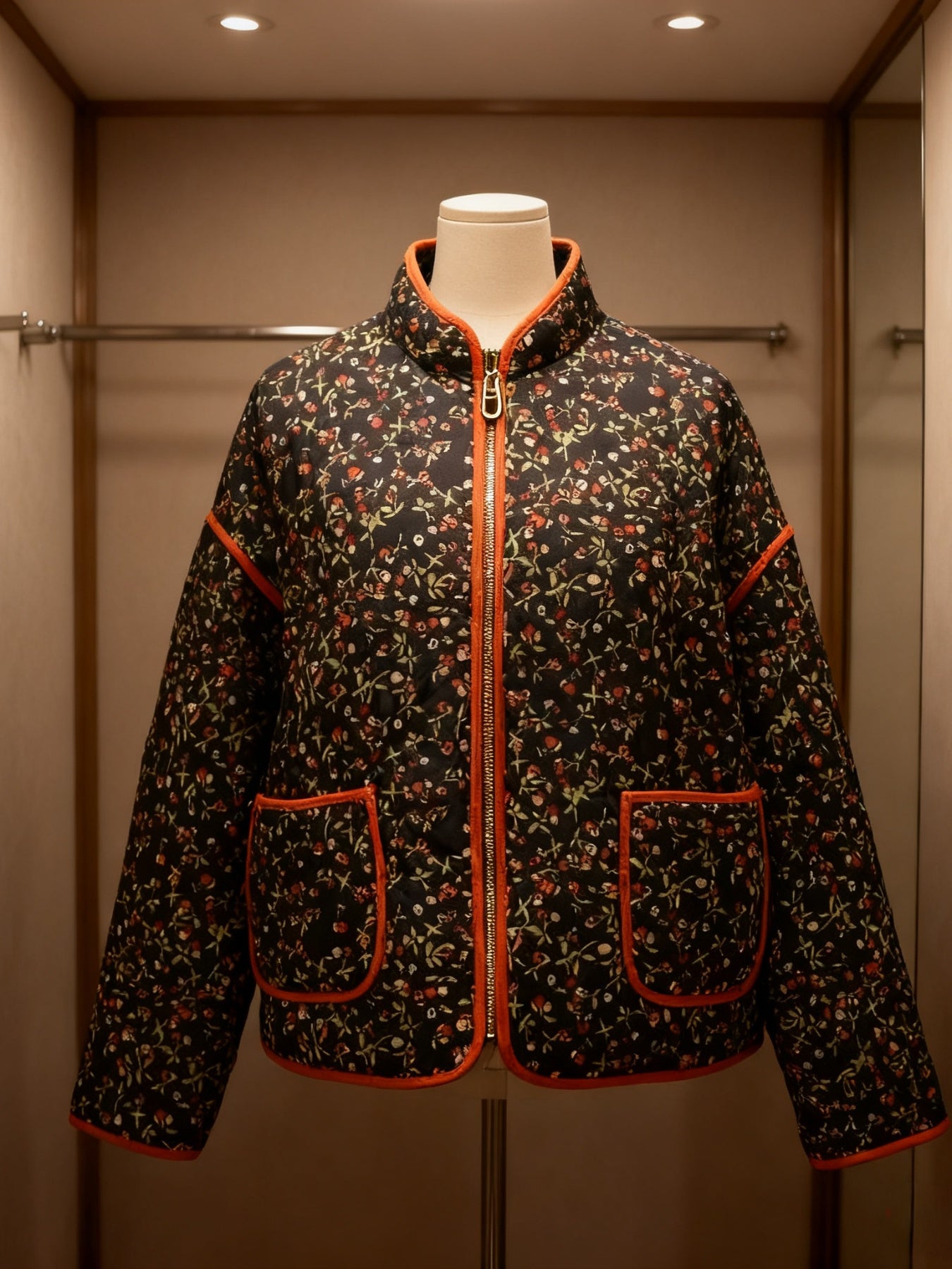 Flower Thin Pocket Decorative Cardigan Cotton Jacket