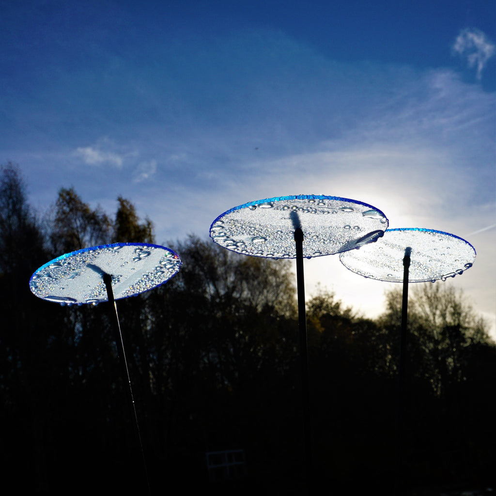 Large Garden Decor Ornaments Set of 3 'Sun Discs'