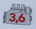 Porsche 911 3.6 engine window sticker - Retro Outlaw style rear screen decal