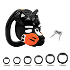 Pup Hood Chastity Cage Orange