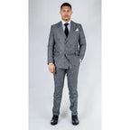 STZ90 - Men's Grey Double Breasted 2 Piece Suit