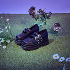 Koi Damona Trident Ornate Buckle Mary Janes  Shoes in Black