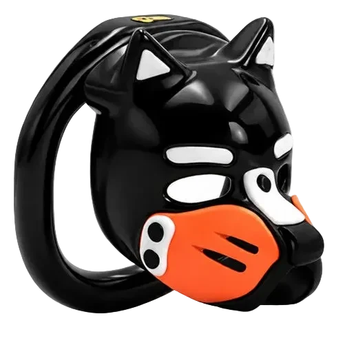 Pup Hood Chastity Cage Orange