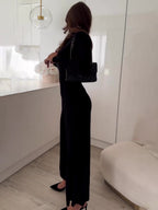 Elegant Long Sleeve Backless Jumpsuit