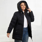 Fashionable Casual Winter Outerwear Cotton Padded Jacket With Hood And Zipper
