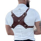 PU Leather Light Brown Chest Harness
