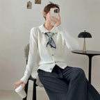 Lazy Fashion Lapel Scarf Sweater