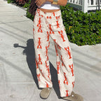 Women's Casual Pants With A Unique Lobster Print