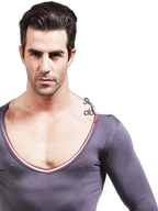Mens Ultra Soft Low Cut V-Neck Thermal Shirt