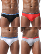 4 Pack Men’s Stylish 3D U Convex Pouch Briefs