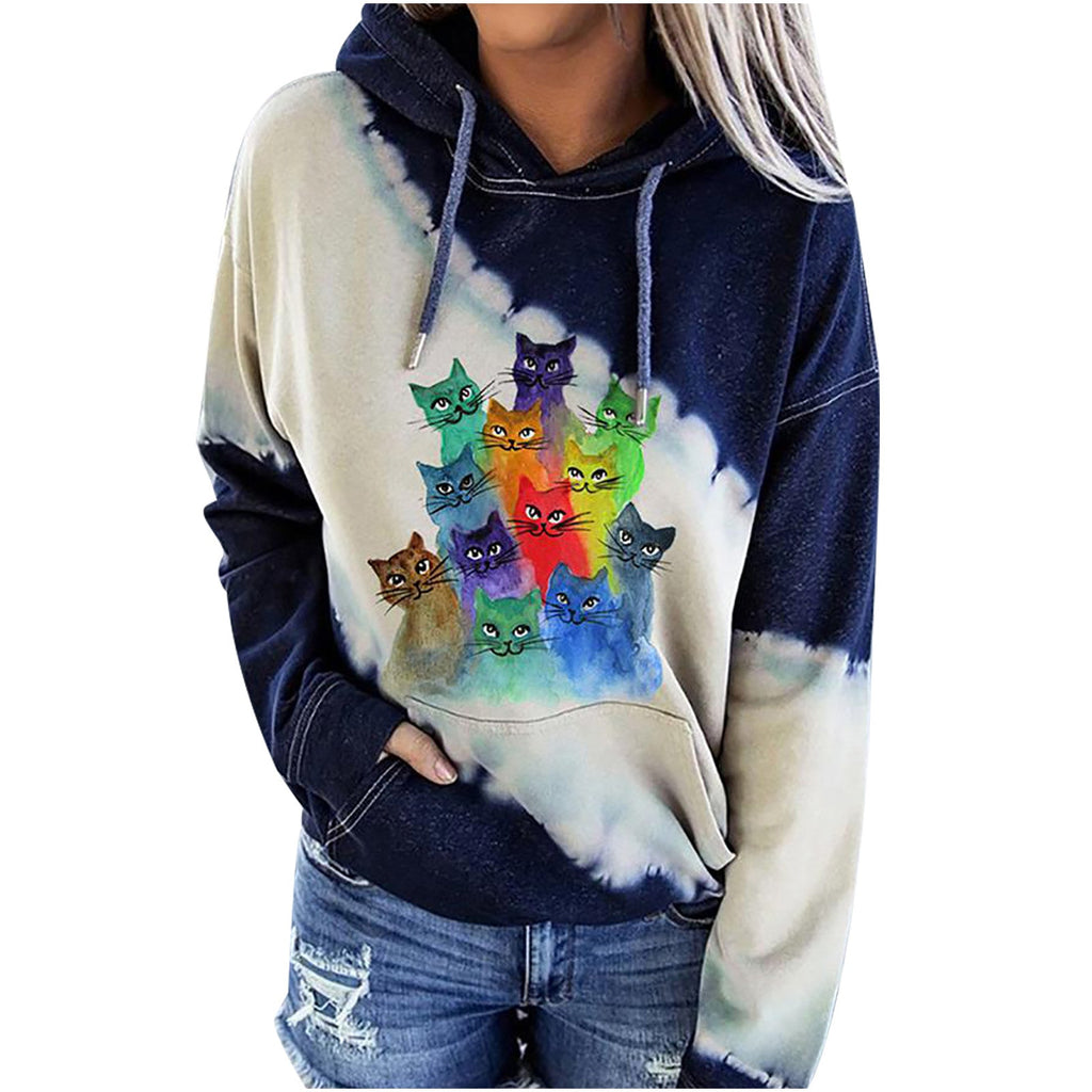 Korean style graffiti solid color loose pullover sweater