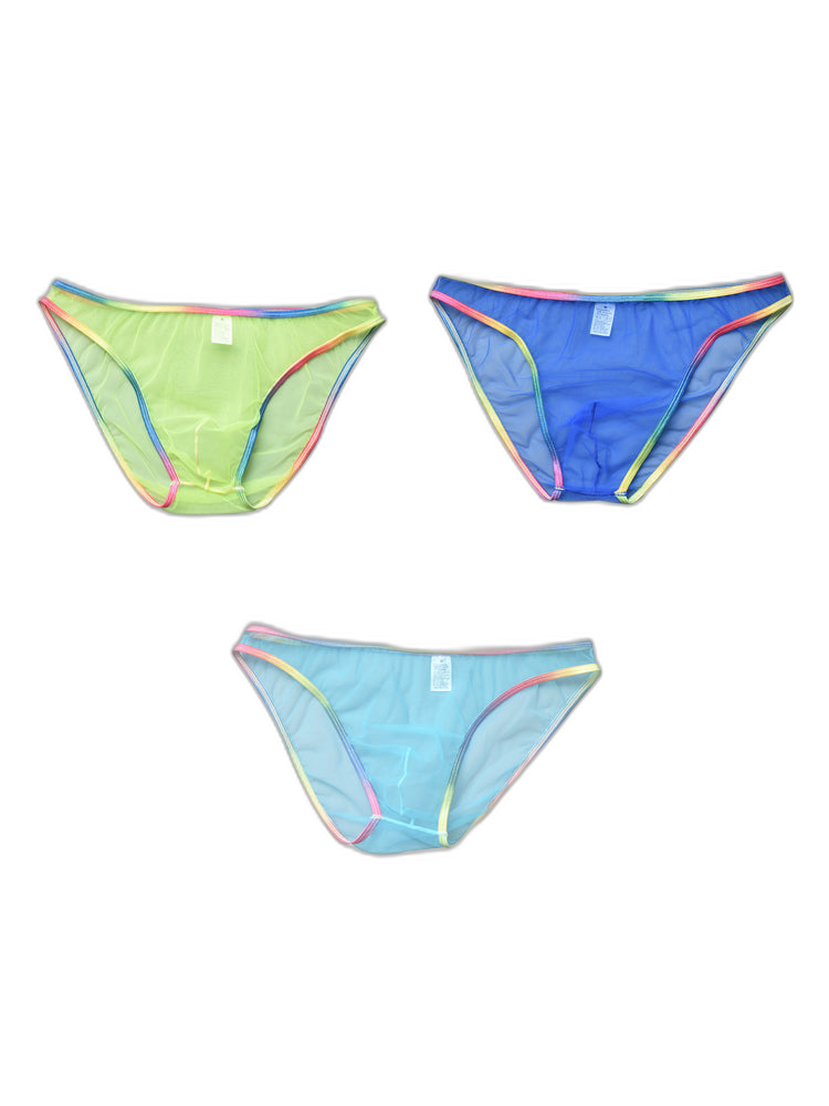 3-pack Men's Ultra-sheer Rainbow-edge Mesh Briefs