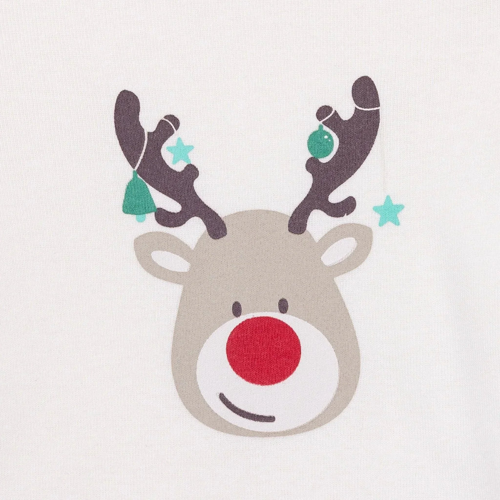 HelloBaby Boys 2-Pack Long Sleeve Bodysuits Christmas Envelope Neck Long Sleeve - Ecru