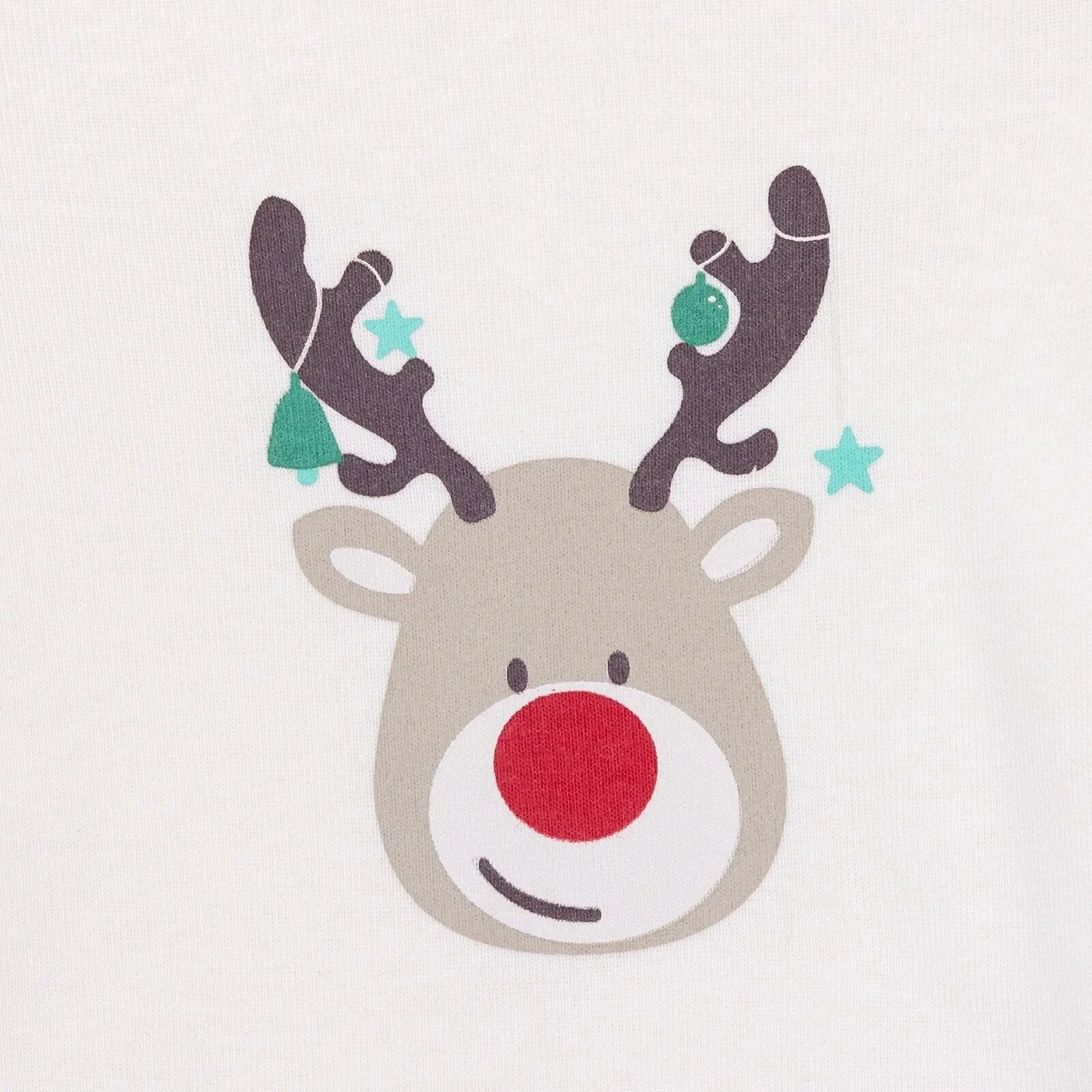 HelloBaby Boys 2-Pack Long Sleeve Bodysuits Christmas Envelope Neck Long Sleeve - Ecru