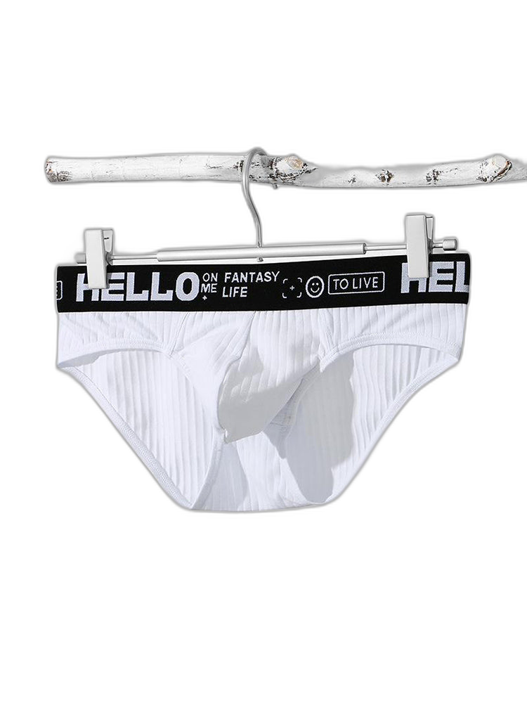 Men's Cotton Ribbed Breathable Briefs with 3D Pouch
