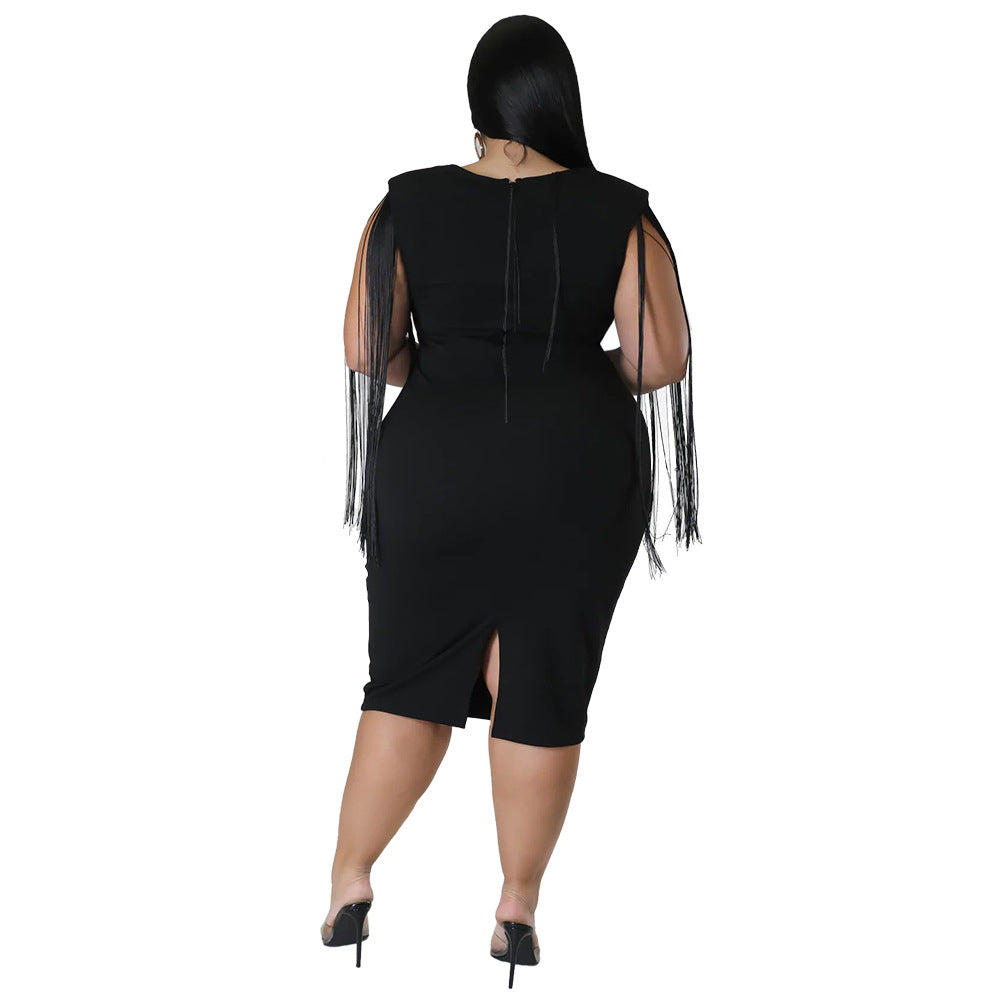 Sexy Tassel Sleeveless Elegant Figure-hugging Dress