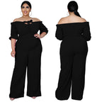 Women's Plus-Size Off-the-Shoulder Sexy Tube Jumpsuit