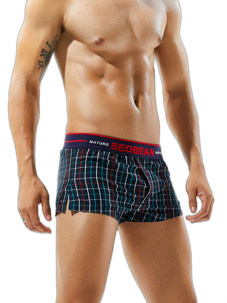 Men’s Relaxed Plaid Vent Cotton Boxers