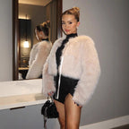 Fashionable Winter Wear Thickened Warm Long-sleeved Cardigan Fur Coat