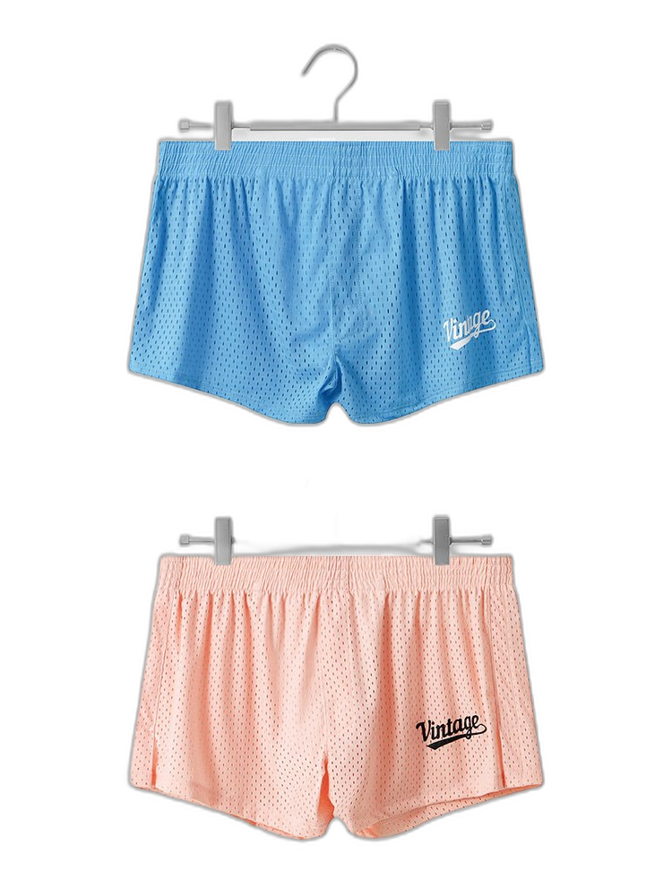 2 Pack Men's Seamless Comfort Quick-Dry Lightweight & Airy Mesh Boxers Shorts