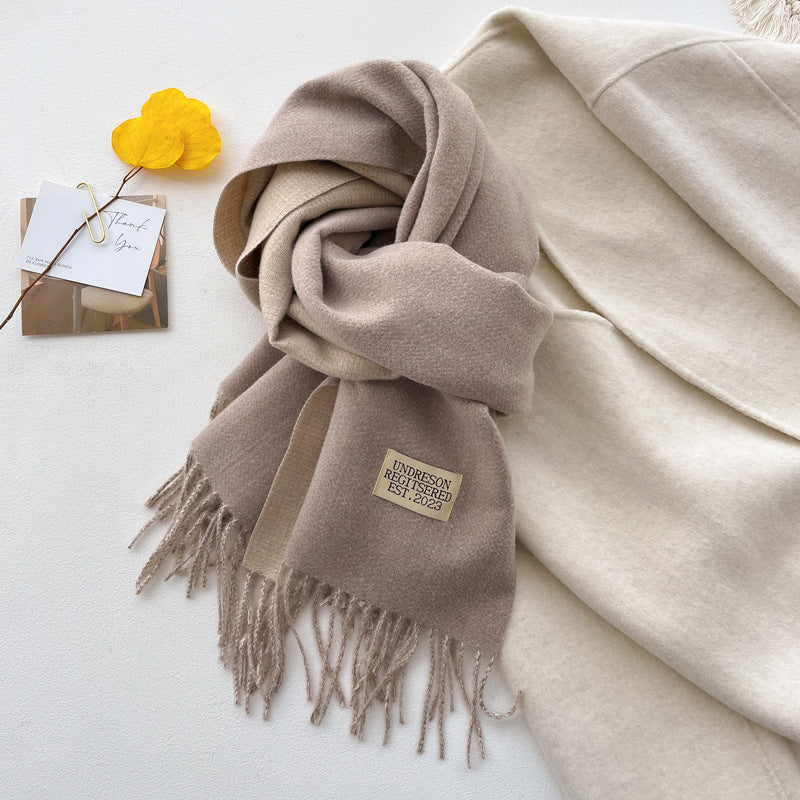 Double-sided Solid-color Scarf For Women