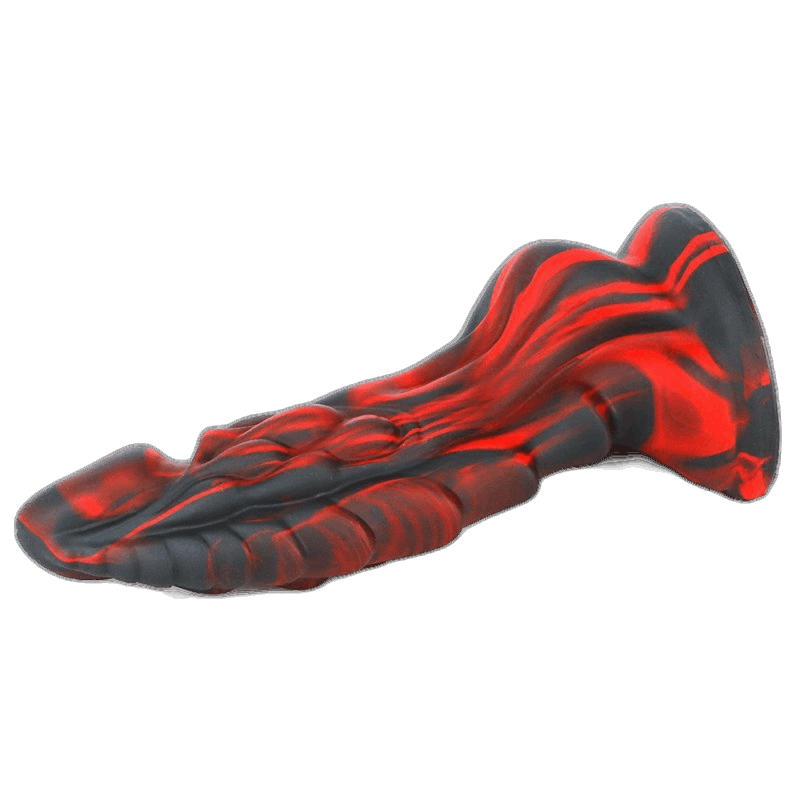 ruff GEAR Fantasy Silicone Red Swirl Dragon Dildo 7.6 Inch