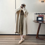 Solid Color Lazy Style Loose Mid-length Sweater Coat Women's Fashion