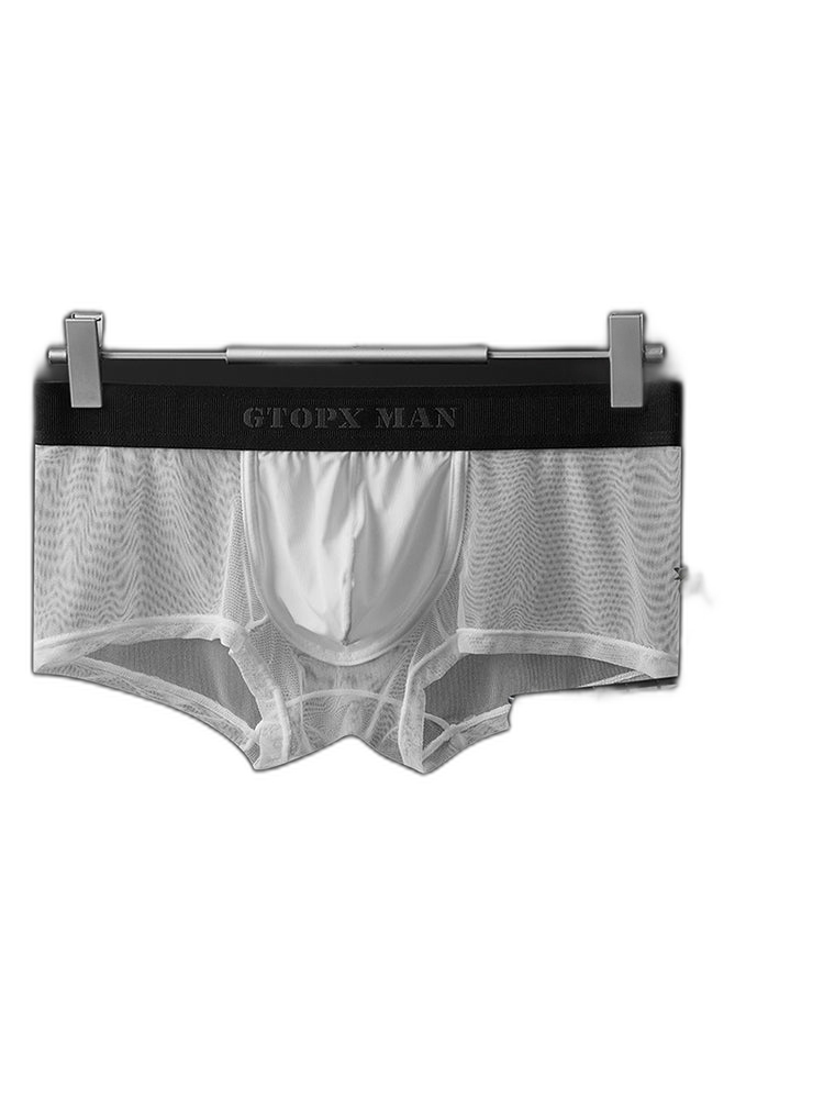 2-Pack Men's Breathable Mesh Ice Silk U-convex Low Waist Boxer Briefs