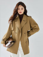 New Casual Elegant Elegant Short Trench Coat Women