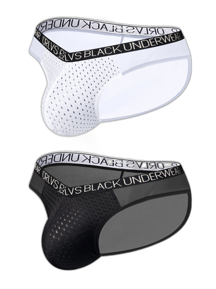 2-Pack Breathable Low Waist U-Convex Semi-Transparent Men's Briefs