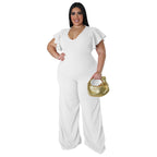 New Multi-color Lotus-leaf Women's Wide-leg Pants