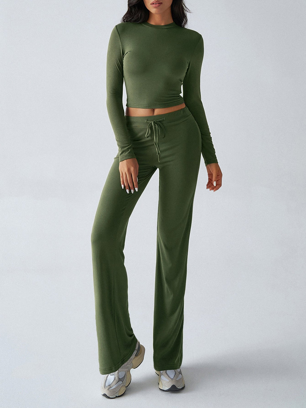 Sports Yoga Style Long-sleeved Straight Pants Casual Suit