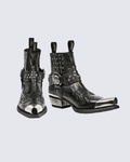 Skull Studded Western Ankle Boots – Gothic Cowboy Style