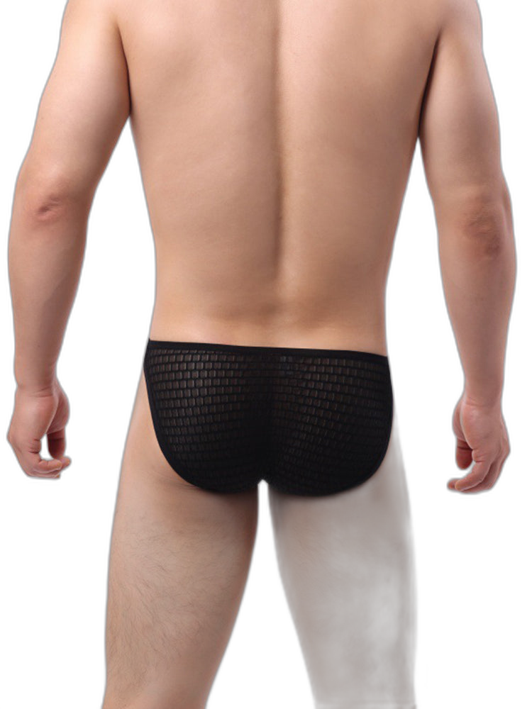 2 Pack Men's Solid-Color Checkered Briefs