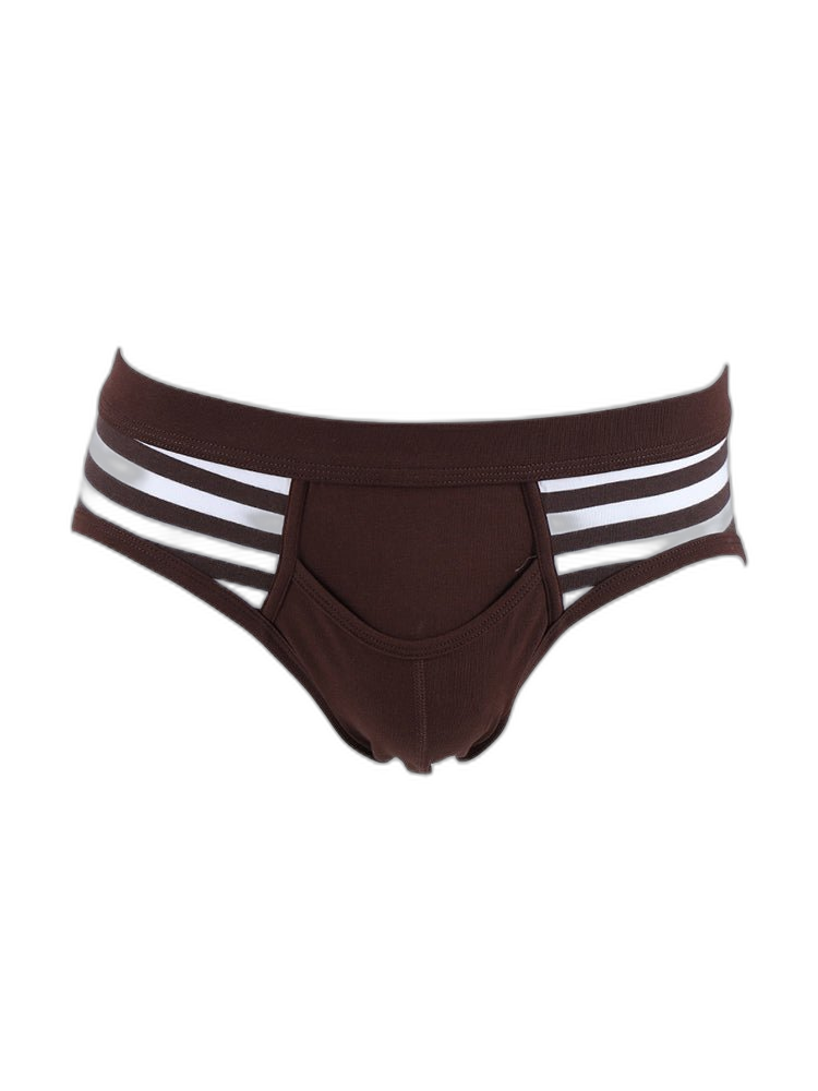3 Pack Men's Mid-Rise Cotton Striped Briefs