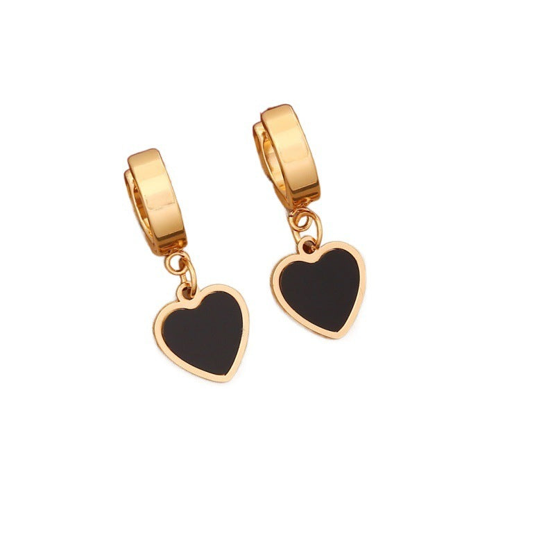 Black Love Heart Jewellery Suit