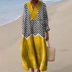 Women's Casual Floral Print Long-Sleeve Shirt Dress