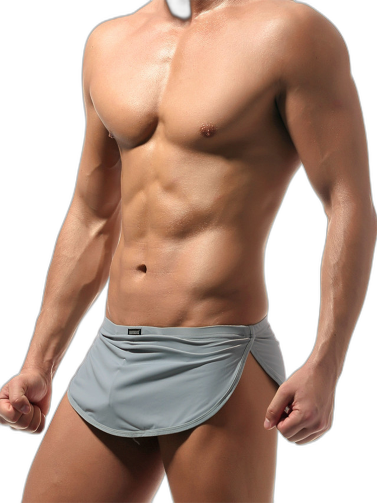 Men's Sexy Side Split  Boxers With Support Pouch
