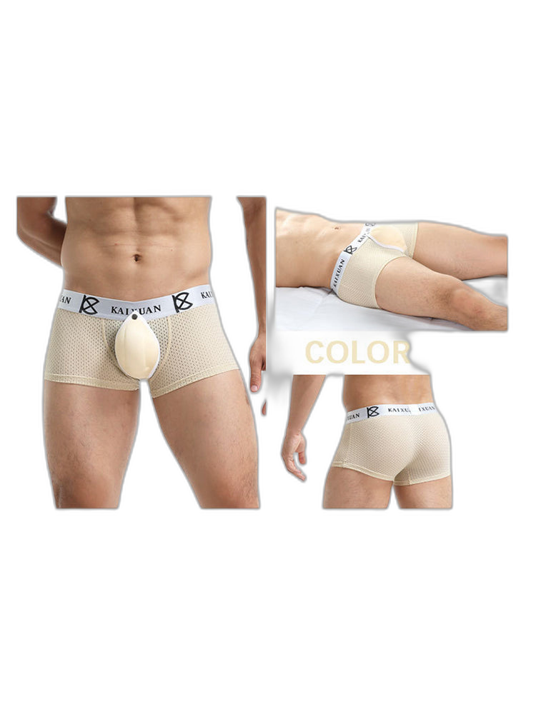 2-pack Men's Sexy Detachable Curled Cup Snap Hip Boxer Briefs