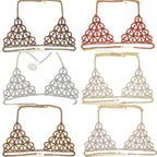 Sexy Bikini With Heart-shaped Rhinestone Claw Chain On Body Chain