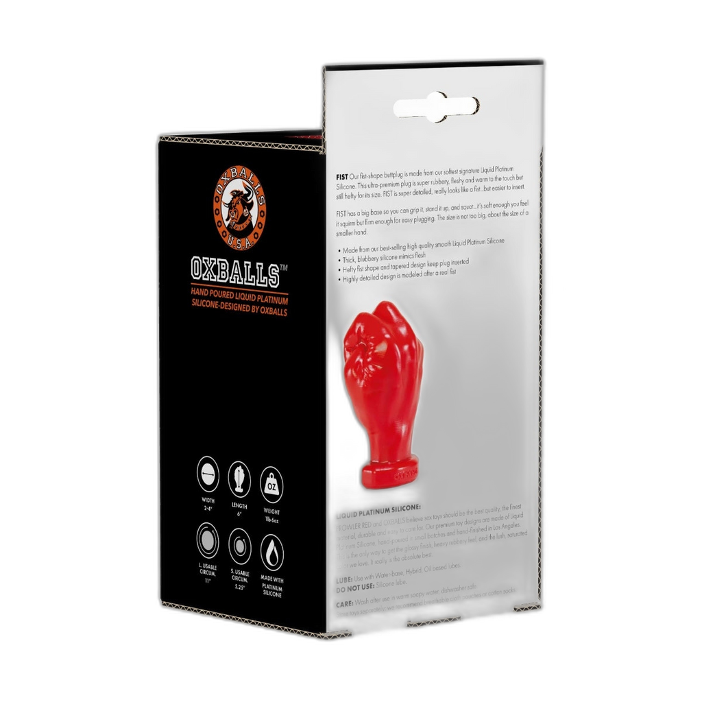 Prowler RED By Oxballs FIST Large Butt Plug Silicone Red