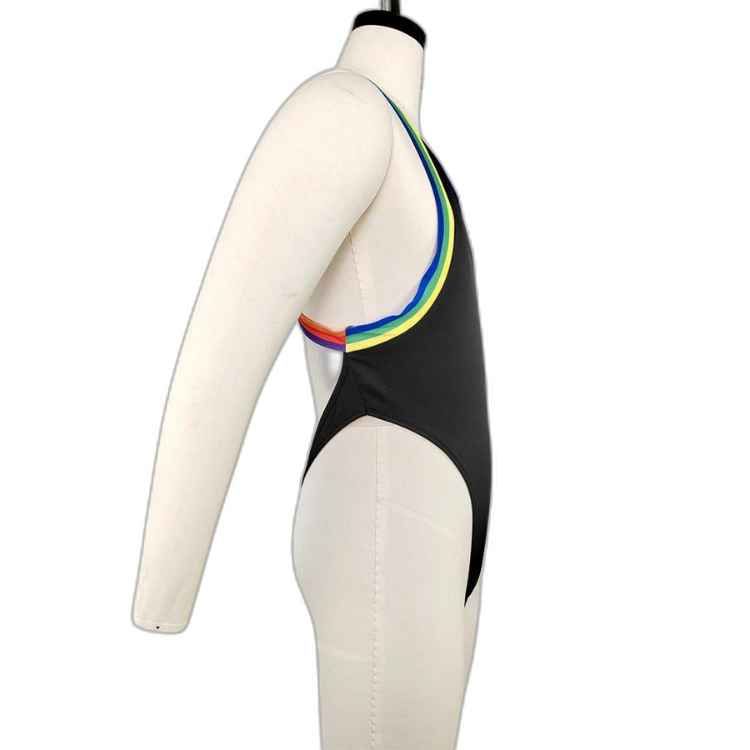 Rainbow Stripe Stretch Thong Bodysuit