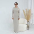 Plus-size Stretchy Long-sleeve Slip Dress