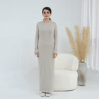 Plus-size Stretchy Long-sleeve Slip Dress