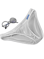 2 Pack Men's Thin Ice Silk Face Mask Fabric U-Convex Sexy Semi-Transparent Bikini