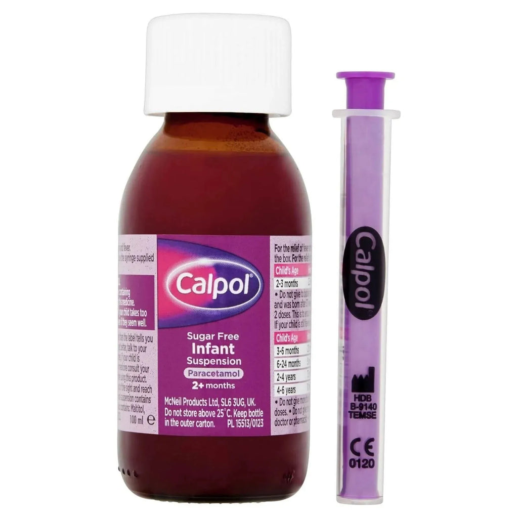 Calpol Sugar Free Infant Suspension Paracetamol Strawberry Flavour 100ml